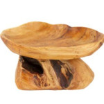 Bandeja Madeira organica c/pé Madeira